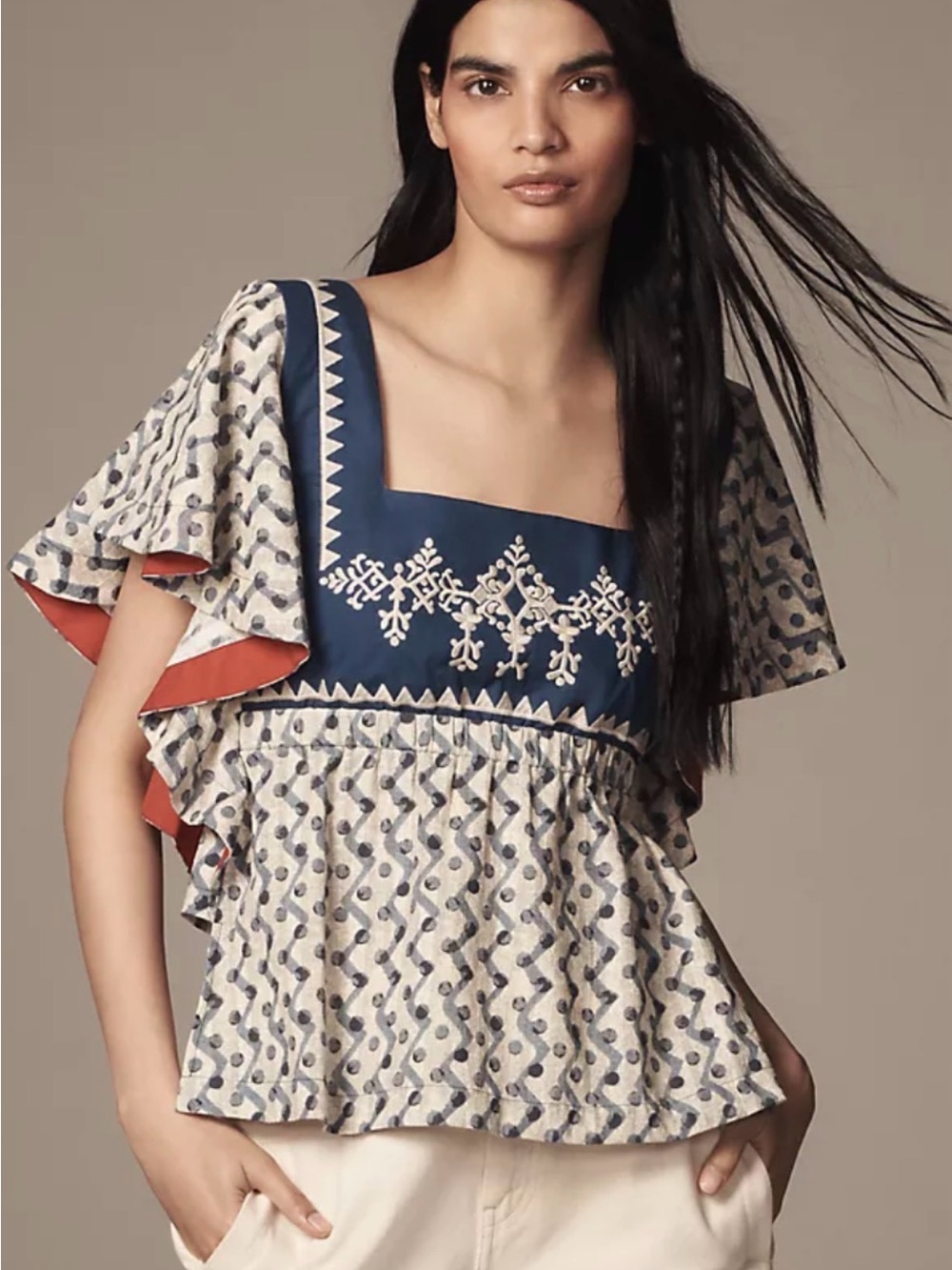 EUC XL Plenty flutter sleeve top